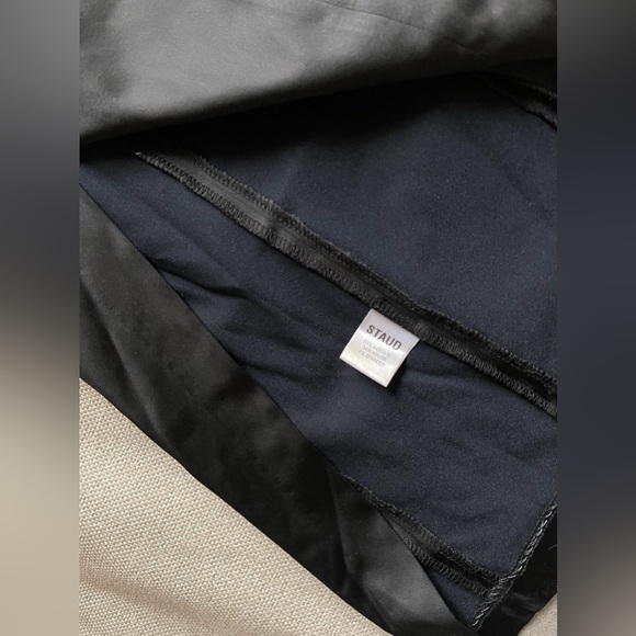 STAUD Romy Feather Strap PencilSlim Midi Dress In Black Size 2 - Picture 12 of 16